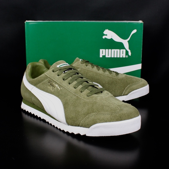 Puma Capulet Olive White Gold Roma Suede - Picture 3 of 5